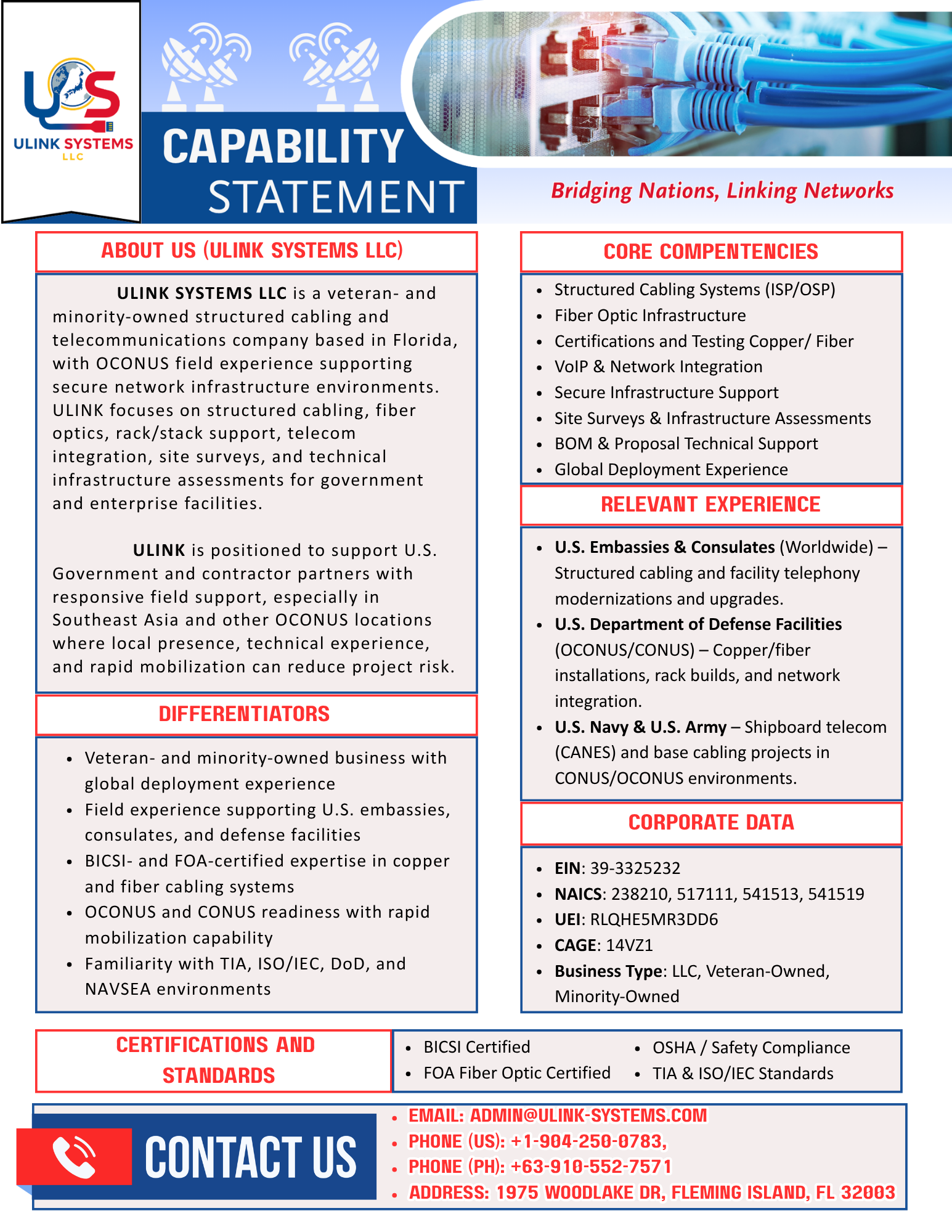 ULink Systems updated capability statement